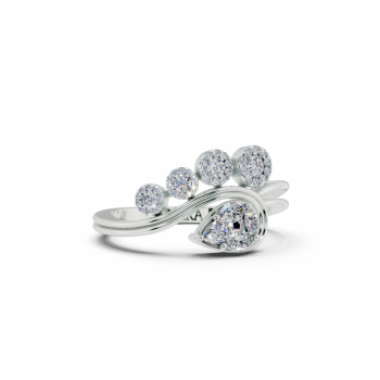 Inel cu diamante Pear cut de 0,06 ct , Marquise Cut de 0.06 ct, diamante Princess Cut de 0.02 ct si diamante rotunde de 0.19 ct