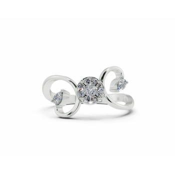 Inel cu diamante Pear cut de 0,10 ct , Marquise Cut de 0.10 ct, diamante Princess Cut de 0.04 ct 