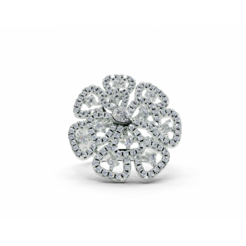 Inel cu diamante Pear Cut de 0.12ct si diamante rotunde de 0.93ct