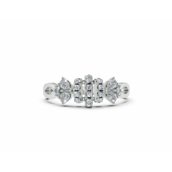 Inel cu diamante Pear Cut de 0.16ct si diamante rotunde de 0.17ct