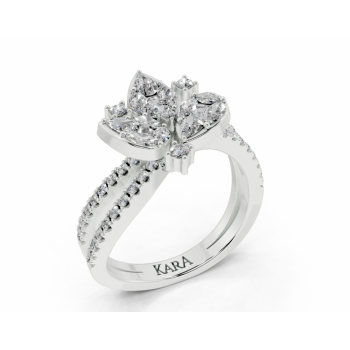 Inel cu diamante Pear cut de 0,17 ct , Marquise Cut de 0.21 ct, diamante Princess Cut de 0.08 ct si diamante rotunde de 0.31 ct