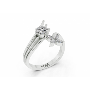 Inel cu diamante Pear Cut de 0.20ct, diamante Marquise Cut de 0.10ct si diamante Princess Cut de 0.04ct