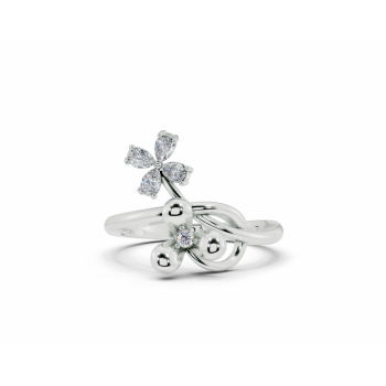 Inel cu diamante Pear Cut de 0.21ct si diamante rotunde de 0.02ct