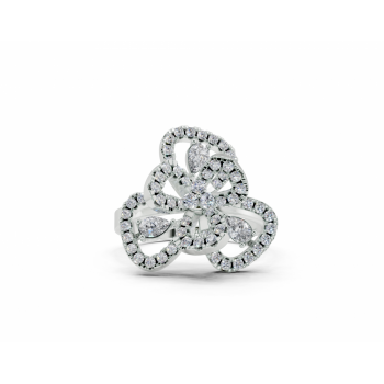 Inel cu diamante Pear Cut de 0.21ct si diamante rotunde de 0.41ct