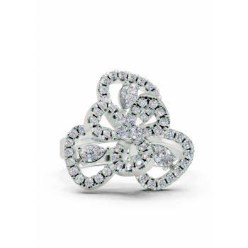 Inel cu diamante Pear Cut de 0.21ct si diamante rotunde de 0.41ct