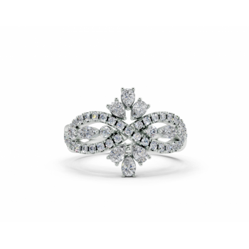 Inel cu diamante Pear Cut de 0.31ct, diamante Marquise Cut de 0.07 si diamante rotunde de 0.36ct