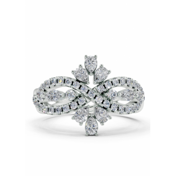 Inel cu diamante Pear Cut de 0.31ct, diamante Marquise Cut de 0.07ct si diamante rotunde de 0.36ct