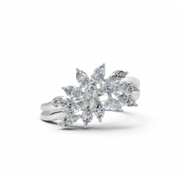 Inel cu diamante Pear Cut de 0.31ct si diamante Marquise Cut de 0.30ct