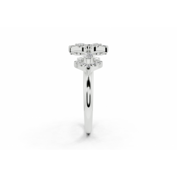 Inel cu diamante Pear Cut de 0.36ct si diamante rotunde de 0.26ct