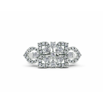 Inel cu diamante Pear Cut de 0.36ct si diamante rotunde de 0.26ct