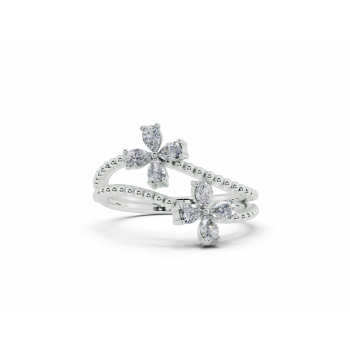 Inel cu diamante Pear Cut de 0.41ct