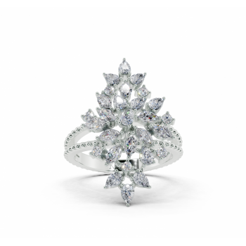 Inel cu diamante Pear Cut de 0.57ct, diamante Marquise Cut de 0.37ct si diamante rotunde de 0.26ct