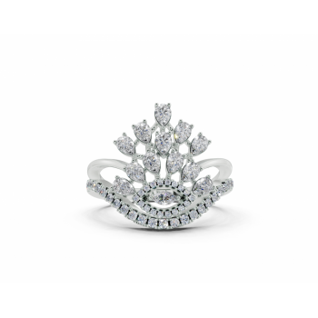 Inel cu diamante Pear Cut de 0.62ct, diamante Marquise Cut de 0.02ct si diamante rotunde de 0.19ct