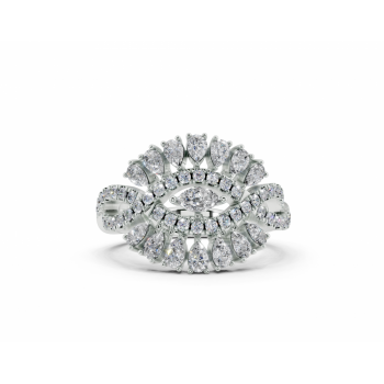 Inel cu diamante Pear Cut de 0.72ct, diamante Marquise Cut de 0.07ct si diamante rotunde de 0.32ct