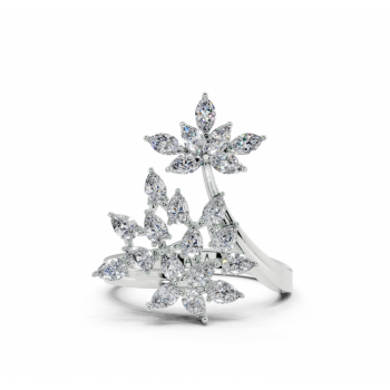 Inel cu diamante Pear Cut de 0.77ct si diamante Marquise Cut de 0.26ct