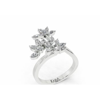 Inel cu diamante Pear Cut de 0.77ct si diamante Marquise Cut de 0.26ct