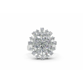 Inel cu diamante Pear Cut de 0.83ct, diamante Marquise Cut de 0.34ct si diamante rotunde de 0.12ct