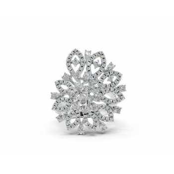 Inel cu diamante Pear Cut de 1.09ct si diamante rotunde de 0.65ct