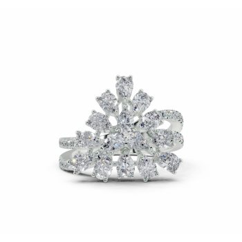 Inel cu diamante Pear Cut de 1.24ct si diamante rotunde de 0.25ct