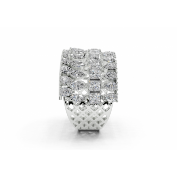 Inel cu diamante Pear Cut de 1.29ct, diamante Marquise Cut de 0.48ct si diamante Princess cut de 1.51ct