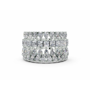 Inel cu diamante Pear Cut de 1.29ct, diamante Marquise Cut de 0.48ct si diamante Princess cut de 1.51ct