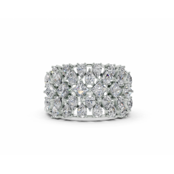 Inel cu diamante Pear Cut de 1.35ct si diamante Princess Cut de 0.70ct