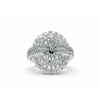 Inel cu diamante Pear Cut de 1.45ct, diamante Marquise Cut de 0.03ct si diamante rotunde de 0.33ct