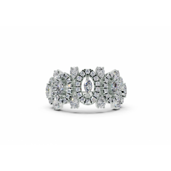 Inel cu diamante Pear de 0.41 ct , diamante Rotunde de 0.42 ct si diamante Marquise de 0.17ct