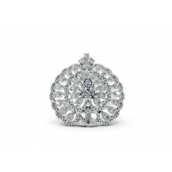 Inel cu diamante Pear de 1.72 ct, diamante Princess 0.03 ct, diamante Marquise de 0.07 ct  si diamante Rotunde de 0.28 ct