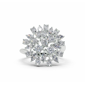 Inel cu diamante Princess Cut de 0.35ct, diamante Pear Cut de 0.70ct si diamante Marquise Cut de 0.34ct