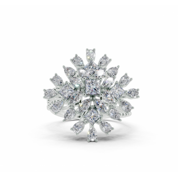 Inel cu diamante Princess Cut de 0.66ct, diamante Pear Cut de 0.83ct si diamante Marquise Cut de 0.30ct