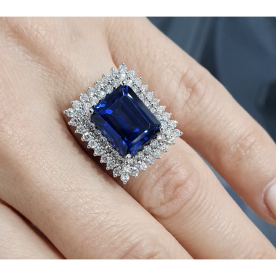 Inel cu Diamante de 1.03 ct. si Blue Quartz de 7.03 ct