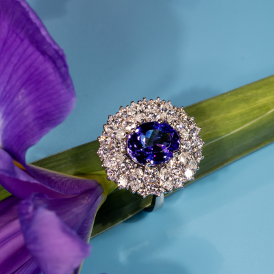 Inel cu diamante de 4.01 ct si Tanzanite de  4.63 ct