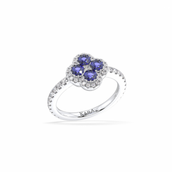 Inel cu tanzanite de 0.54ct si diamante de 0.54ct