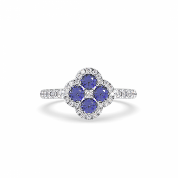 Inel cu tanzanite de 0.54ct si diamante de 0.54ct