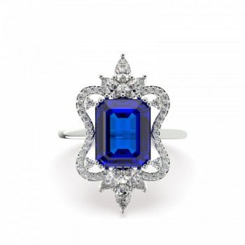 Inel cu Tanzanite de 3.96ct si Diamante de 0.51ct