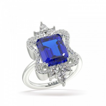 Inel cu Tanzanite de 3.96ct si Diamante de 0.51ct