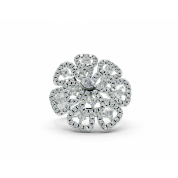 Inel cu un diamant Pear Cut de 0.12ct si diamante rotunde de 0.93ct