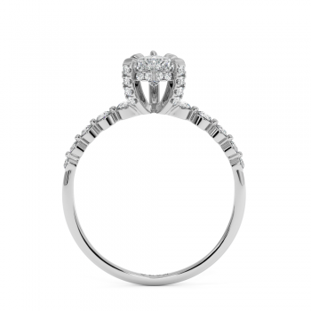 Inel de logodna cu Diamant Heart de 0.30 ct si diamante laterale de 0.27 ct