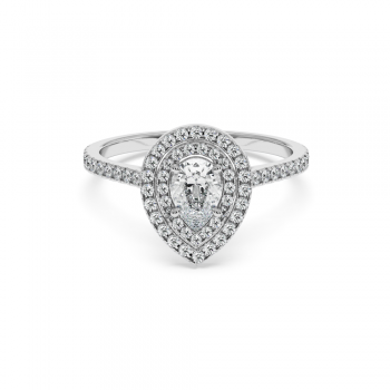 Inel de logodna cu Diamant Pear de 0.50 ct si diamante laterale de 0.34 ct