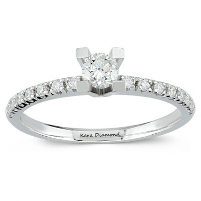 Inel de logodna cu un diamant central de 0.25 ct si diamante laterale de 0.15 ct