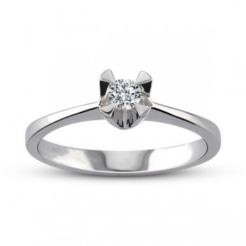 Inel de logodna Solitaire cu diamant de 0.10 ct