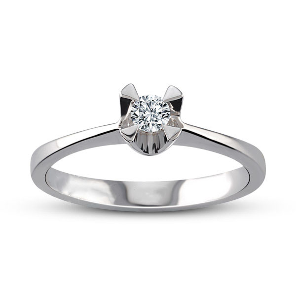 Inel de logodna Solitaire  cu diamant de 0.20 ct