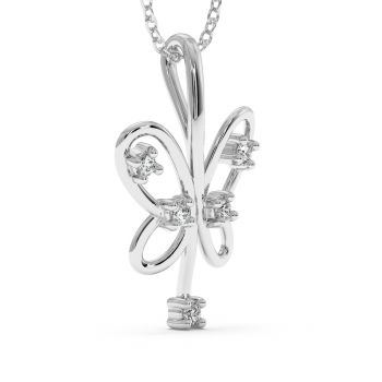 Pandantiv Butterfly cu diamante de 0.10 ct