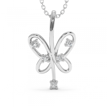 Pandantiv Butterfly cu diamante de 0.10 ct