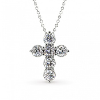 Pandantiv Cross cu Diamante de 0.46 ct