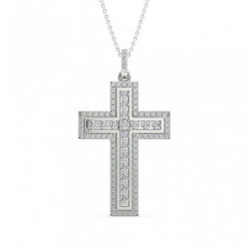 Pandantiv Cross cu diamante de 0.73 ct