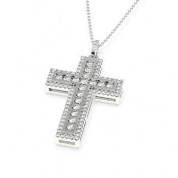 Pandantiv Cross cu diamante de 0.73 ct