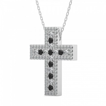 Pandantiv Cross cu diamante de 0.79 ct