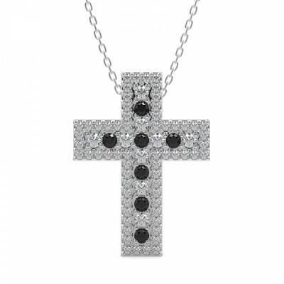 Pandantiv Cross cu diamante de 0.79 ct